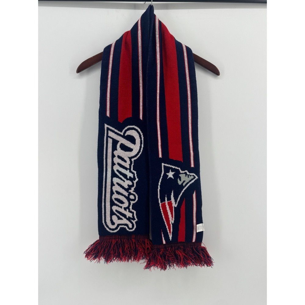 Forever Collectibles New England Patriots‎ NFL Knit Scarf Navy Red White Fringe